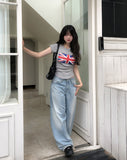 Blush Lace Sagging Denim Pants