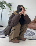 Dust wax coated padded jumper