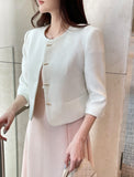 Luman Three Quarter Crop Tweed Jacket