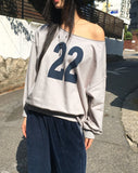 22'S One Off-Shoulder Y2K Sweatshirt