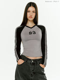 W Track Line V-Neck Long Sleeve