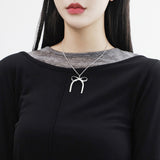 Porunch Silver Ribbon Necklace