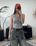By ribbed halter sleeveless