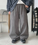 Nelloa dot banding corduroy track pants