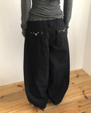 Croon Back Pocket Studded Cotton Pants