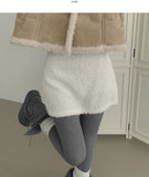 Soft Fur Fluffy Back Banding Mini Skirt