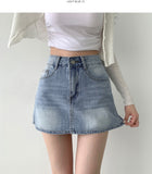 Back Pocket Point A-line Denim Skirt Shorts