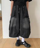 [Unisex] Malant Washing Denim Cargo Bermuda Pants