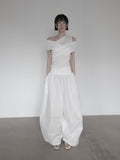 Lovell Drape One-Shoulder Off-Sleeveless
