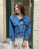 Milo Big Collar Crop Denim Jacket