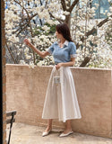 Yulepi Color Matching Shirt Cable Knit