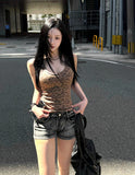 Y2K Leopard Slim Top