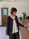Woolide Round Knit Long Sleeve Cardigan