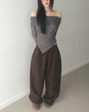Turnon Cotton Color Wide Banding Pants