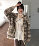 Here Bohemian fringe Tweed Cardigan