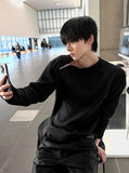 Kuntel Waffle Shoulder Zip-Up T-Shirt