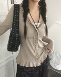 Hoko Lace Ribbed Cardigan