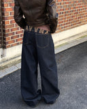 Nami Leopard Embroidery Patch Stitch Balloon Fit Denim Long Pants