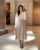 Beluti Brushed Banding Flare Skirt