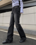 Tabi Black Denim Washing Bootcut Denim Pants