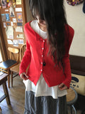 Ahiton Punching Round Neck Cardigan
