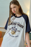 Marine Wave Raglan Short Sleeve Tee