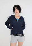 SHEER HOODED ZIP-UP