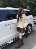 Empty Suede Frill Banding Mini Skirt