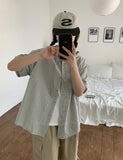[BAONHAUS] Hapeura Check Hood Short Sleeve Shirt