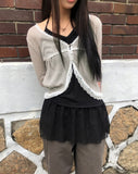 Teden Lace Linen Button Cardigan