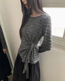 Norin Twisted Round Diagonal Long Sleeve T-Shirt