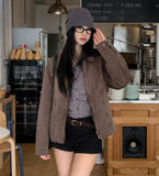 Dirt incision dyeing semi crop jacket