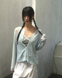 Floin see-through ribbed cardigan