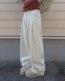 [Mink Lining] Kise Pintuck Wide Brushed Long Pants