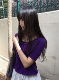 Taeyu Color Button Short Sleeve Tee