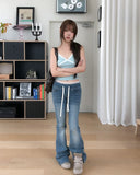 Tense Span Low Bootcut Denim Pants