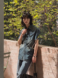 Terne pocket washing denim shirt