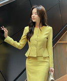 Kime Tweed Peplum Jacket