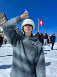 Pallete snow mohair hoodie