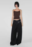 [with cup] TWO TONE HALTER TOP
