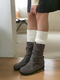[1+1] Sealy Wrinkle Ribbed Leg Warmer Socks