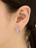 Essence Silver (W) Tennis One-Touch Earrings M Purple