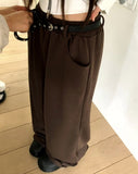 [Two-Way Bottom/Belt SET] Edge Banding Strap String Wide Training Long Pants