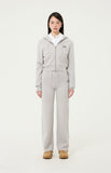 Crop Knit Hood Zip-up