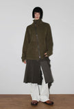 DIAGONAL HIGH-NECK ZIP-UP