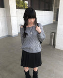 [Plan] Dottie Off-Shoulder Ribbon Cable Knit