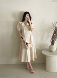 Meloning Frill Puff Long One Piece