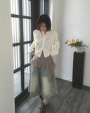 [MADE] Bezel Punching Round Knit Cardigan