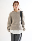Reverse edge relaxed wool knit