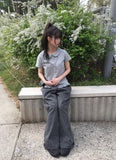 Bilo Frill Round Collar Short Sleeve T-Shirt
